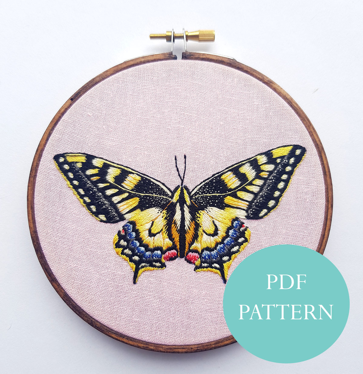 Yellow Butterfly, Embroidery Pattern Tutorial, PDF Digital Download, Hand Embroidery, Butterfly https://www.etsy.com/uk/listing/697183732/yellow-butterfly-pdf-digital-instant?ref=shop_home_active_4 